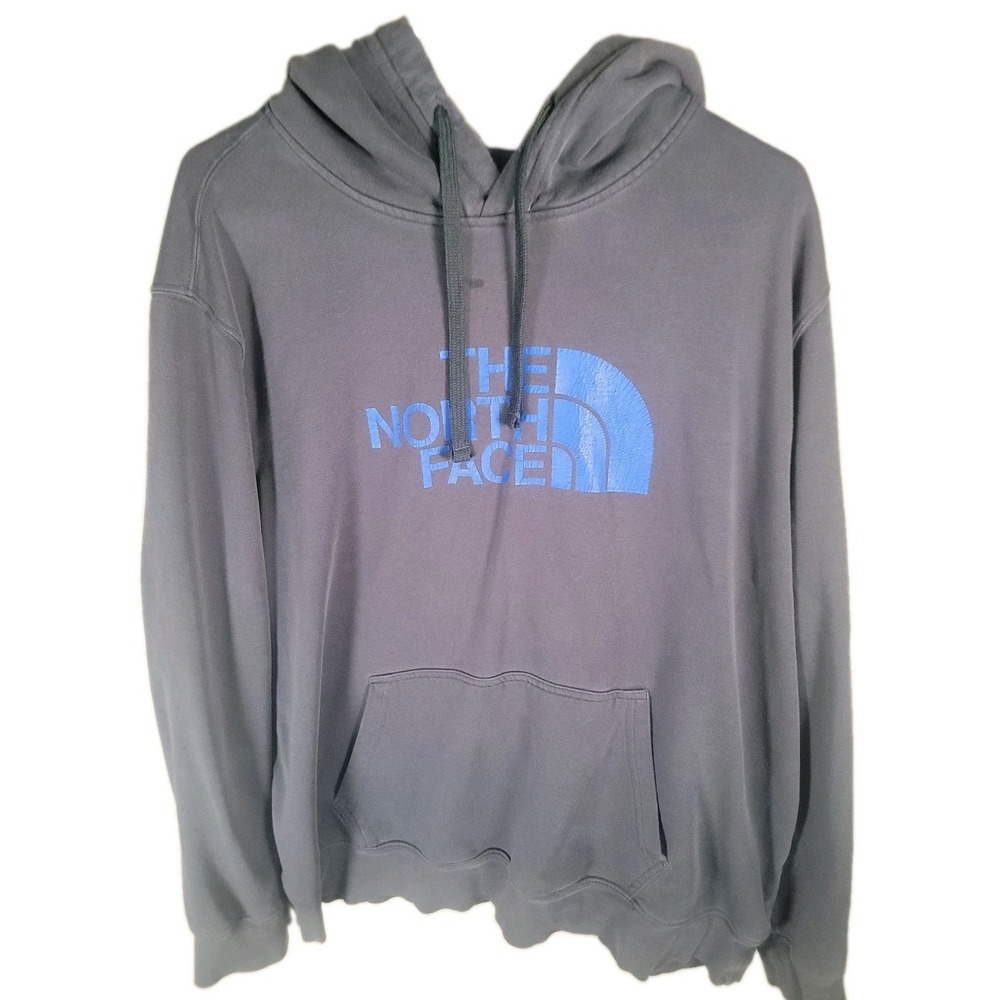 The North Face Hoodie Mens XL Gray Half Dome Logo Fleece Pullover Sweatshirt